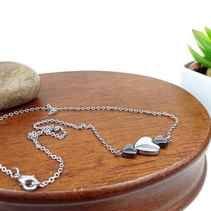 🔥🆕 Hematite Heart Silver-tone Chain Necklace